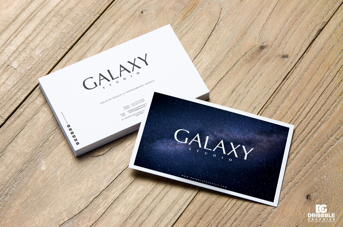 Stack of Business Cards on Wooden Floor Mockup FREE PSD
