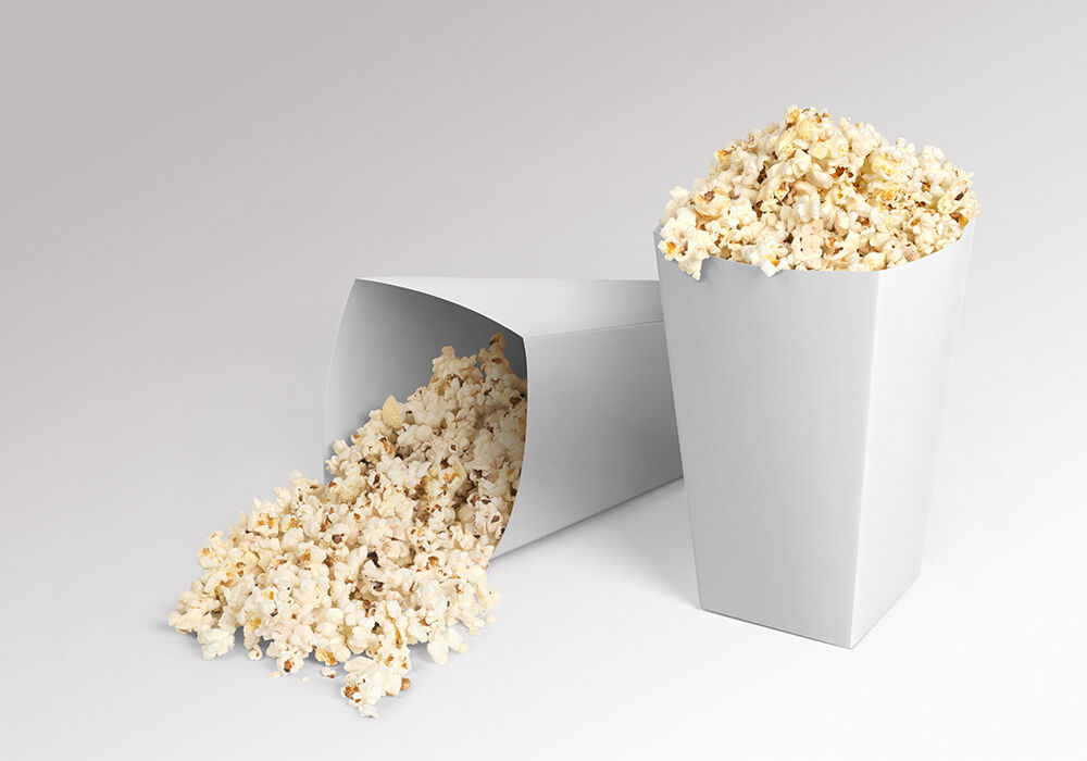 Standing and Laid on the Ground Popcorn Boxes Mockup FREE PSD