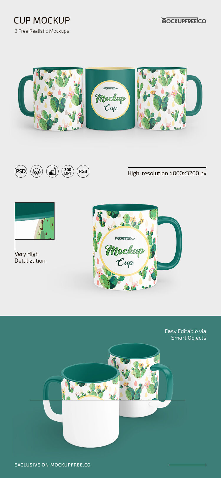 Blank 3 Mugs Mockup Bridesmaids Gifts Three Cups Mockup 