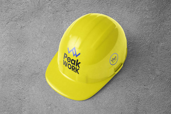 Top Side View of Construction Safety Helmet Cap Mockup FREE PSD