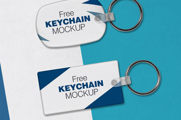 Top View 2 Key Chains on Floor Mockup FREE PSD
