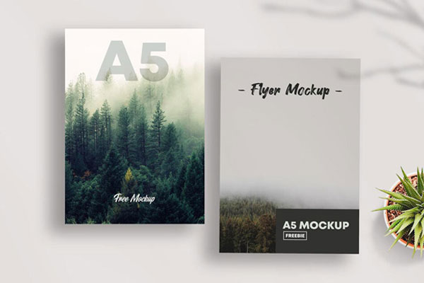 Top View A5 Flyer Mockup FREE PSD