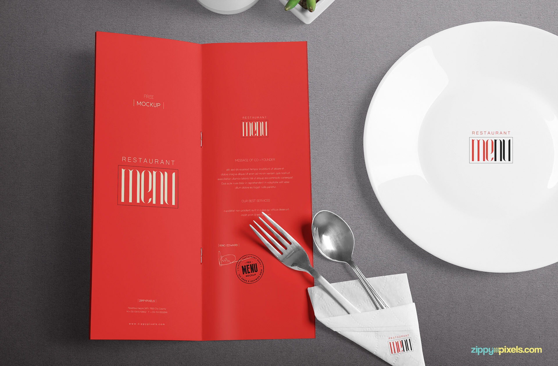 Free Napkin Mockup, Restaurant Napkin Mockup Free