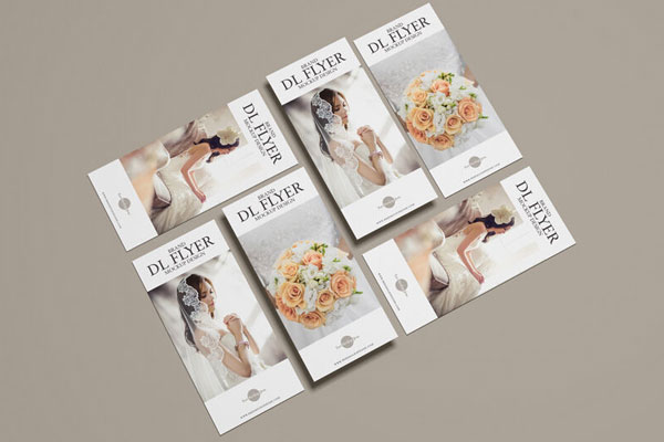Top View Mockup Featuring 6 DL Flyers in Grid Style FREE PSD