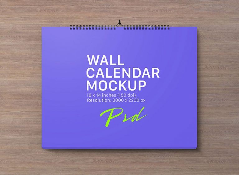 Top View of 2 Mockups of a Portrait and a Landscape Wall Calendars FREE PSD