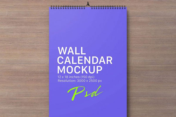 Top View of 2 Mockups of a Portrait and a Landscape Wall Calendars FREE PSD