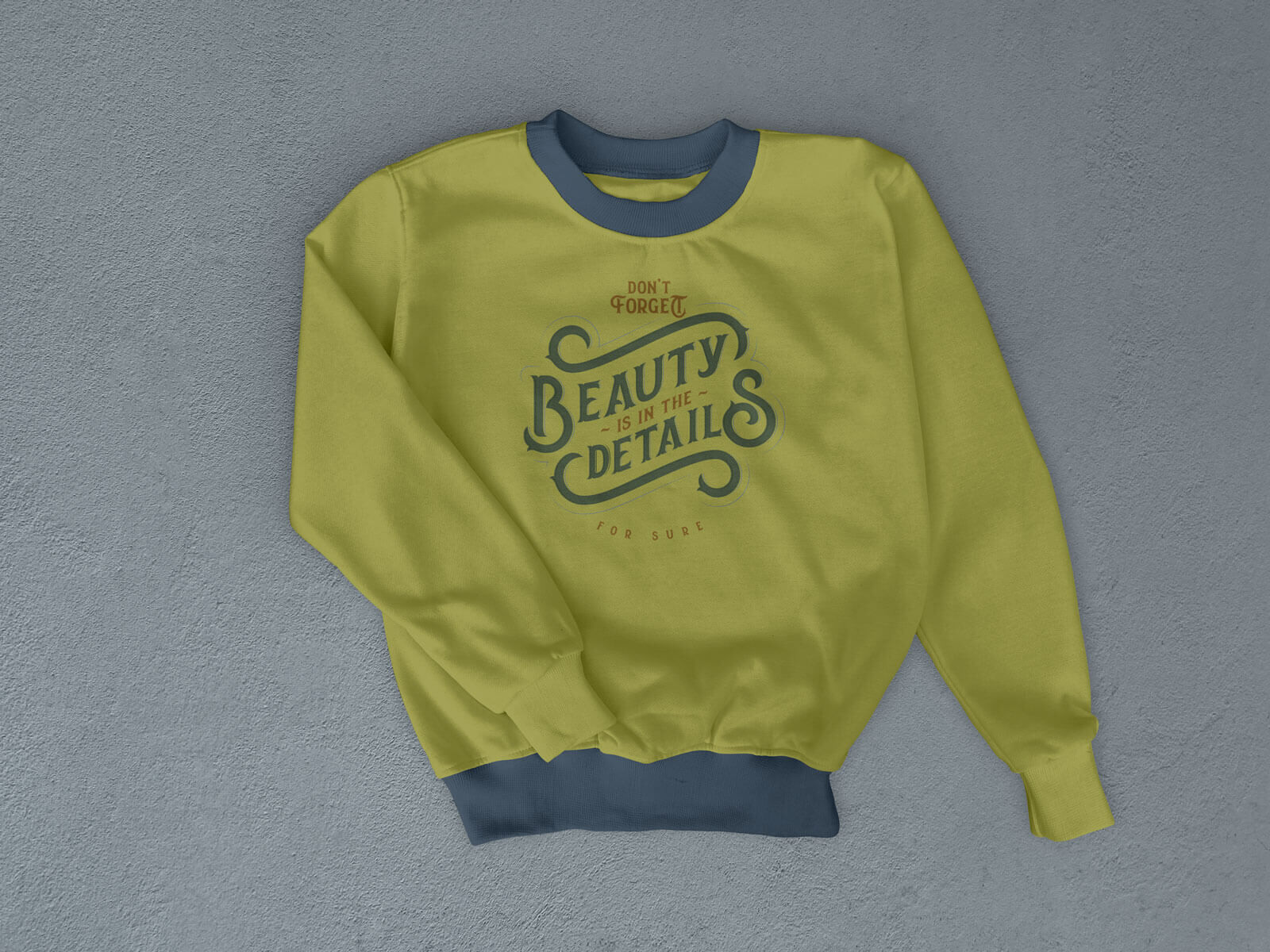 Top View of a Long-Sleeved Crew Neck Sweatshirt Mockup FREE PSD