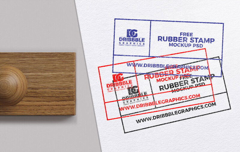 Top View of a Rubber Stamp Mockup FREE PSD
