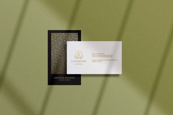 Top View of Both Sides of a Business Card Mockup FREE PSD