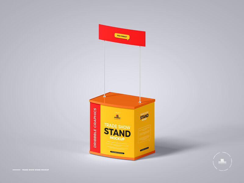 Trade Show Stand Mockup in the Half-Side View FREE PSD