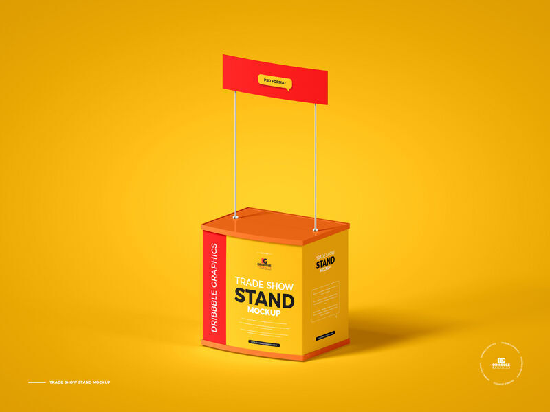 Trade Show Stand Mockup in the Half-Side View FREE PSD