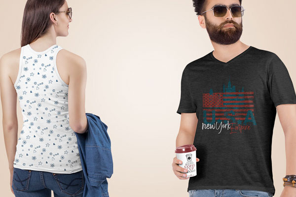Two Apparel Mockups of a Woman and a Man FREE PSD