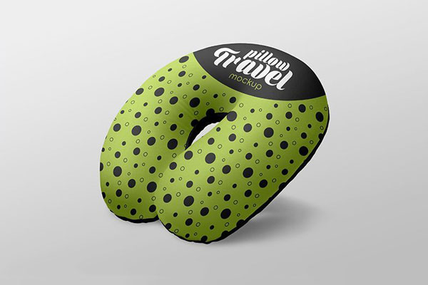 Two Mockups Featuring a High Quality Travel Pillow FREE PSD