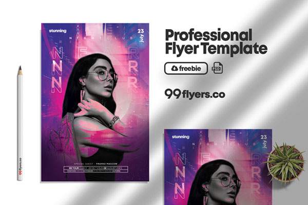 Urban Club Event Flyer Template FREE PSD