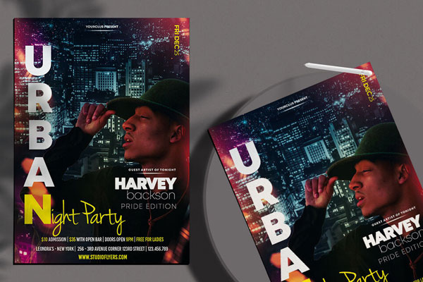 Urban Modern Party Flyer Template FREE PSD