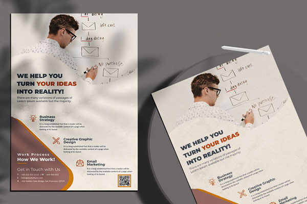 White Clean Business Flyer Template FREE PSD