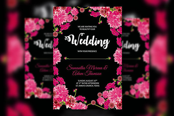 Floral Wedding Ceremony Flyer and Facebook Cover Templates (FREE ...