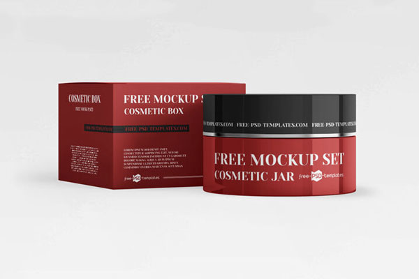 2 Cosmetic Jar Mockups in Different Angles FREE PSD