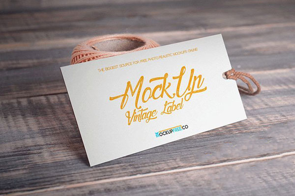 2 Hanging Label Tag Mockups with Yarn in Different Positions FREE PSD