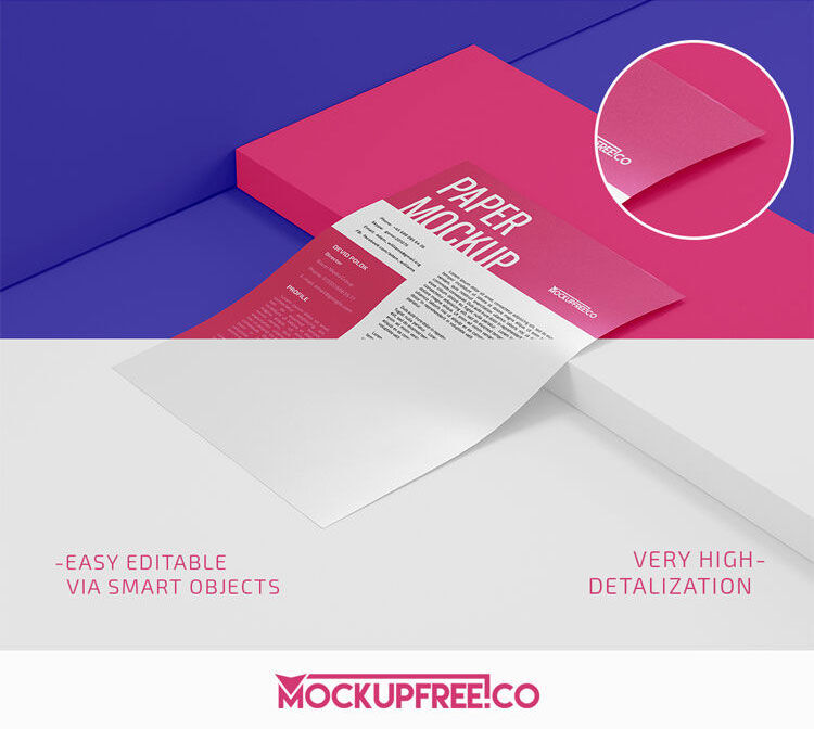 2 Mockups of Curved A4 Paper Design FREE PSD