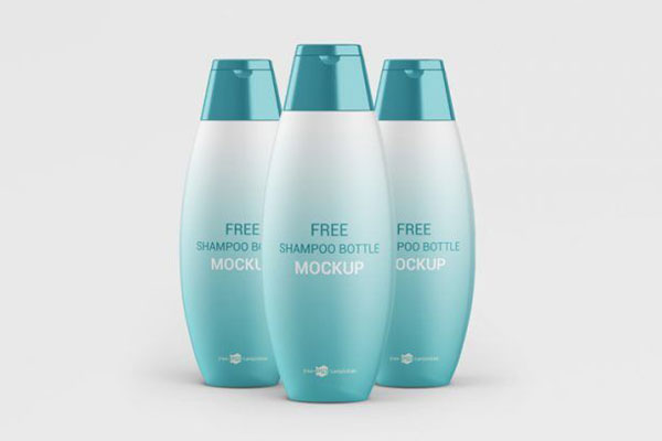 2 Mockups of Shampoo Bottles in Different Views and Positions FREE PSD