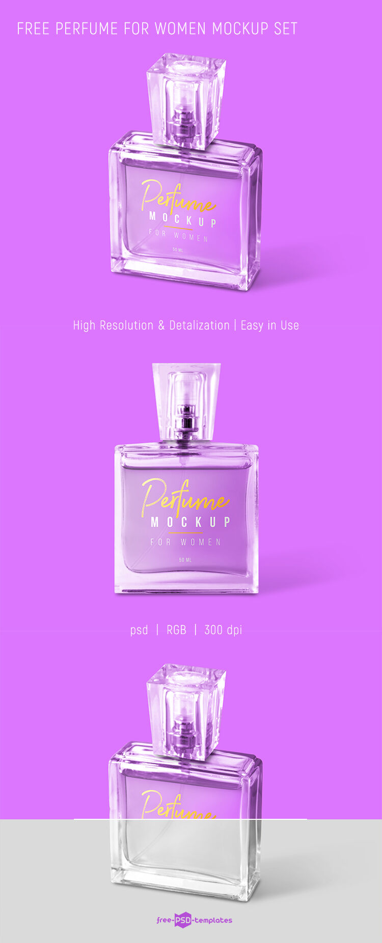 2 Mockups of Women Spray Bottle Perfume Packaging (FREE) - Resource Boy