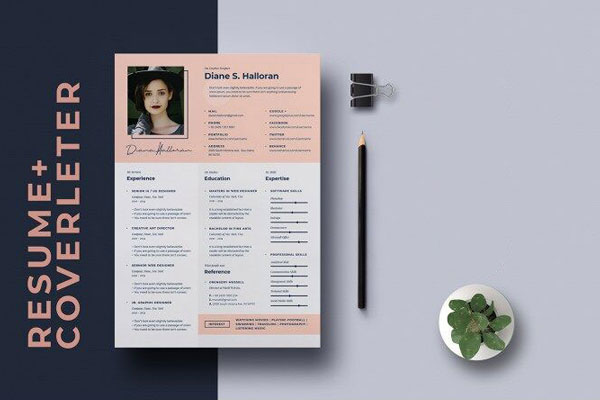 2 Modern Elegant Resume and Cover Letter Templates FREE PSD