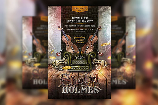 2 Retro Party Flyer and Facebook Templates FREE PSD