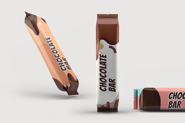 3 Angles of a Candy/Chocolate Bar packaging Mockup FREE PSD