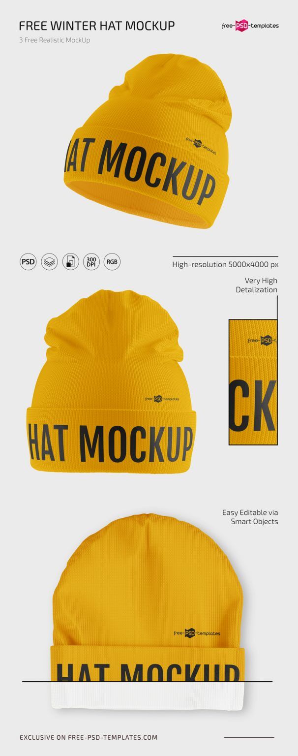 Beanie with Head PSD Mockup, 3/4 Front Right View – Original Mockups