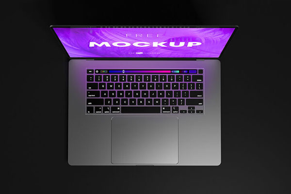 3 Minimalistic Mockups Featuring MacBook Pro in Different Views FREE PSD