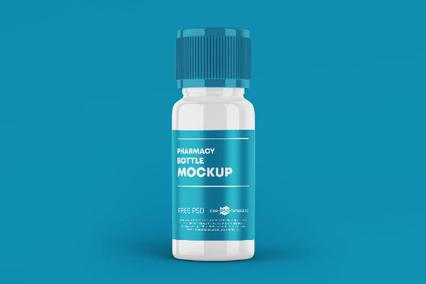 3 Mockups Featuring Pharmacy Bottles in Different Views FREE PSD