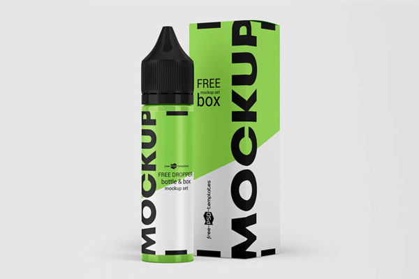 3 Mockups of Dispensing Cap Glue Bottle and the Packaging Box FREE PSD