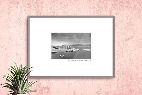 3 Mockups of Hanging Photo Frames in Front View FREE PSD