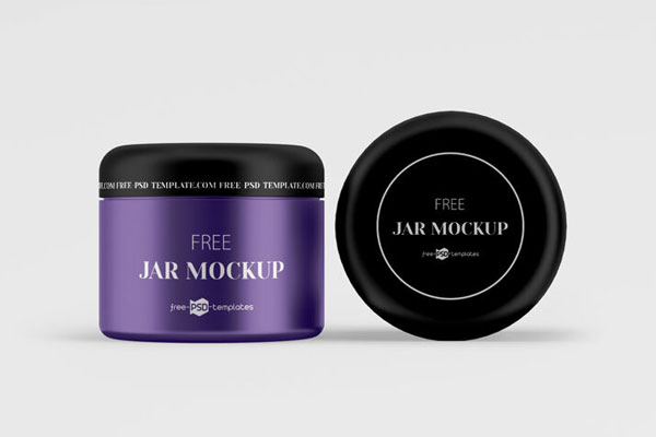 3 Mockups of Short Round Cosmetic Jar FREE PSD