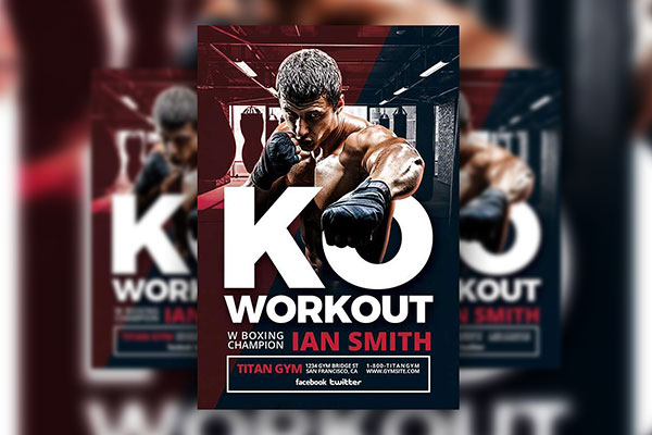 3D Modern Boxing Flyer Template FREE PSD