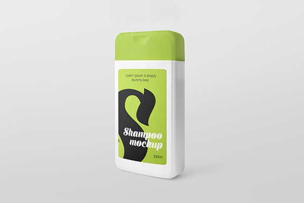 4 Mockups of Plastic Shampoo Bottles from Different Angles FREE PSD