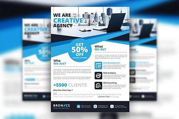 4 Modern Infographic Corporate Flyer Templates FREE PSD