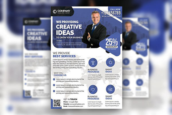 5 Geometric Clean Business Flyer Templates FREE PSD