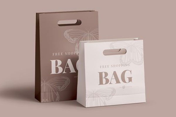 5 Paper Shopping Bag Mockups in Different Positions FREE PSD
