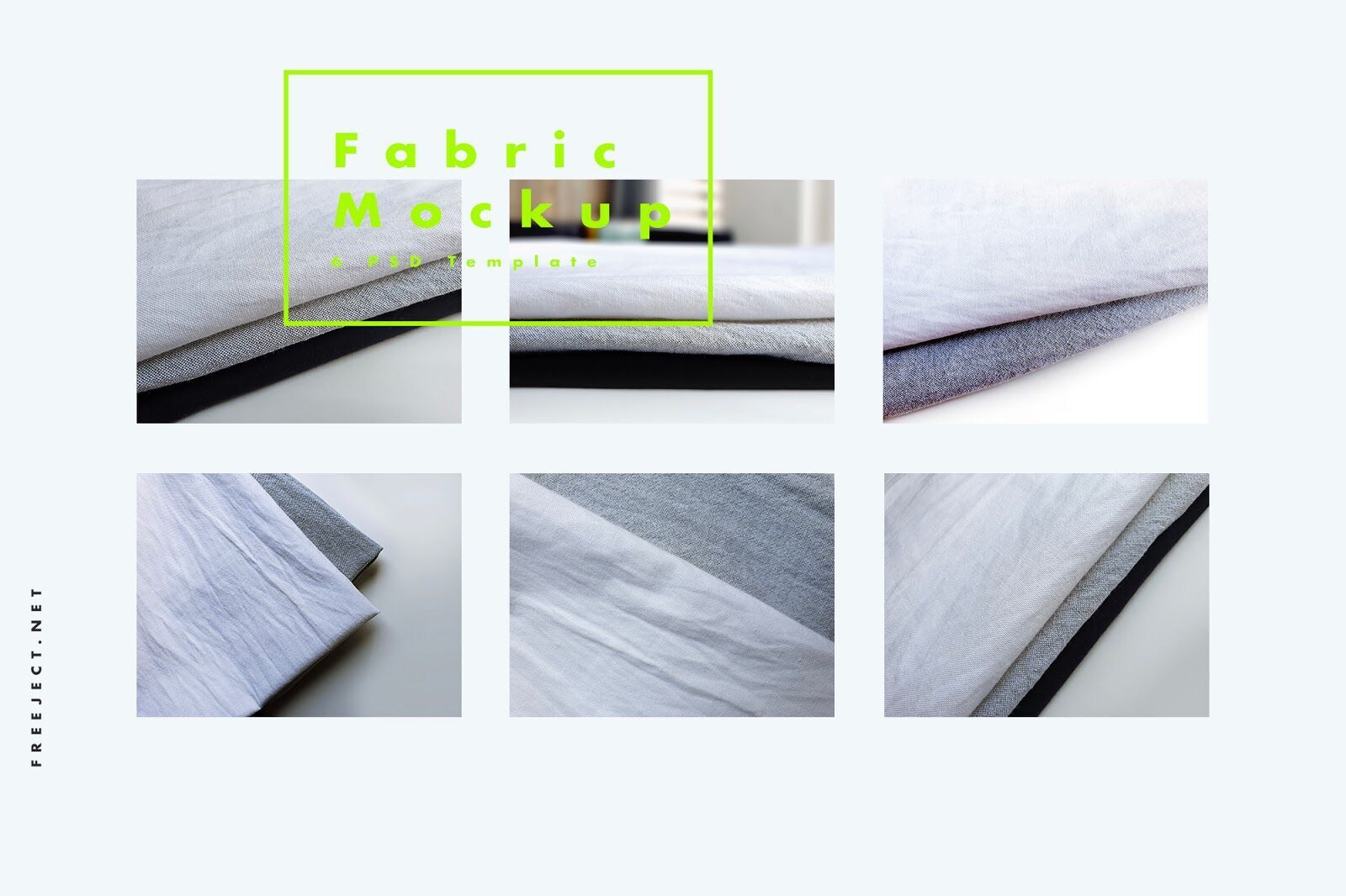 6 Fabric Mockups in Different Views and Positions FREE PSD