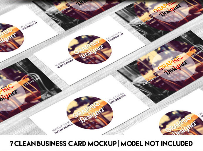 7 Mockups of Business Cards in Different Styles and Views FREE PSD