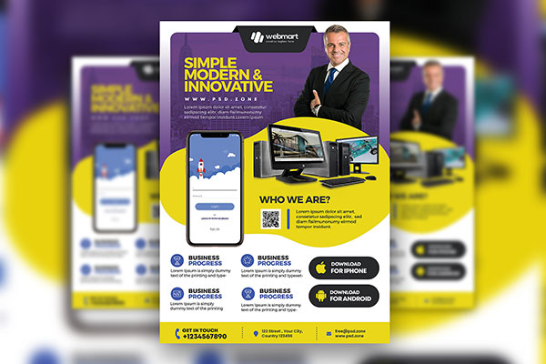 Abstract Corporate Business Flyer Template FREE PSD