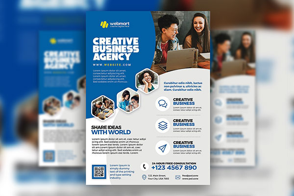Abstract, Modern Corporate, Business Flyer Template FREE PSD
