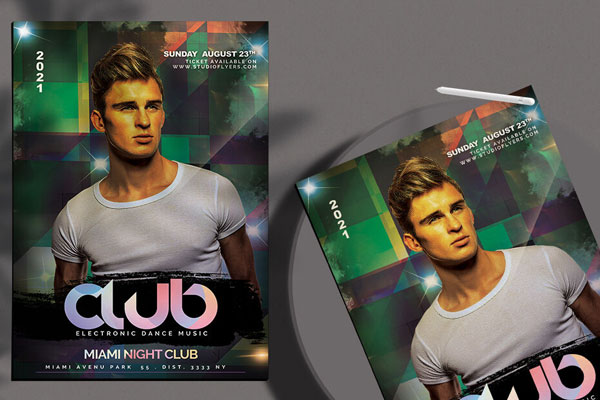 Abstract Music Party Flyer Template FREE PSD