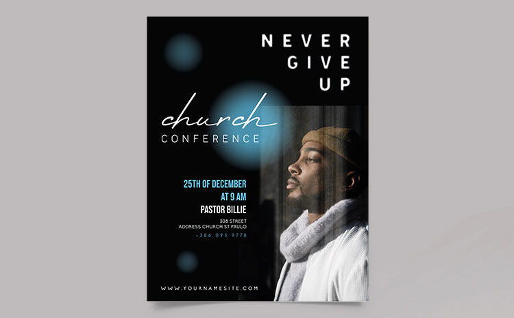 Black Modern Gospel Flyer Template Free Download | Resource Boy