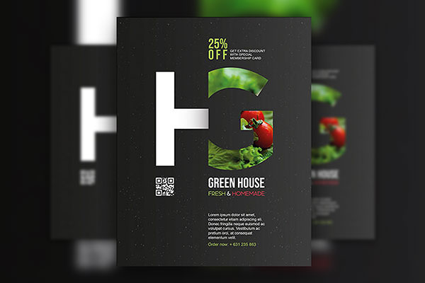 Black, Modern Greenhouse\ Business Flyer Template FREE PSD