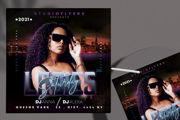 Black Urban Night Party Instagram Banner Template FREE PSD