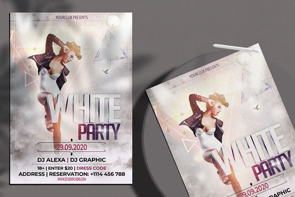Bright Futuristic Night Party Flyer Template FREE PSD