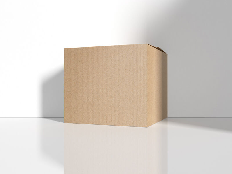 Cargo Delivery Carton Standing in the Half-Side View Mockup FREE PSD